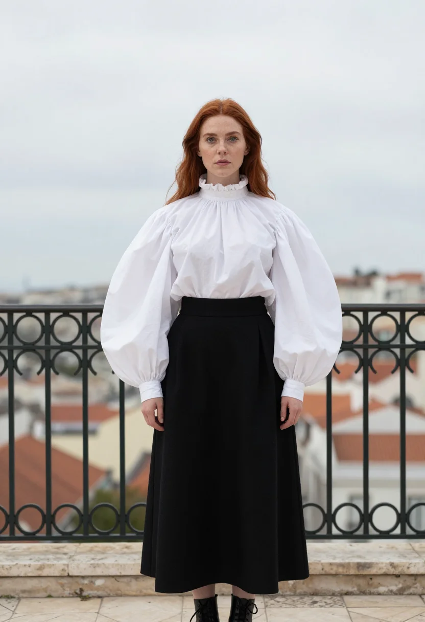 AI emma stone poor things black white sample — portrait of a woman, a Scottish woman in her late twenties w