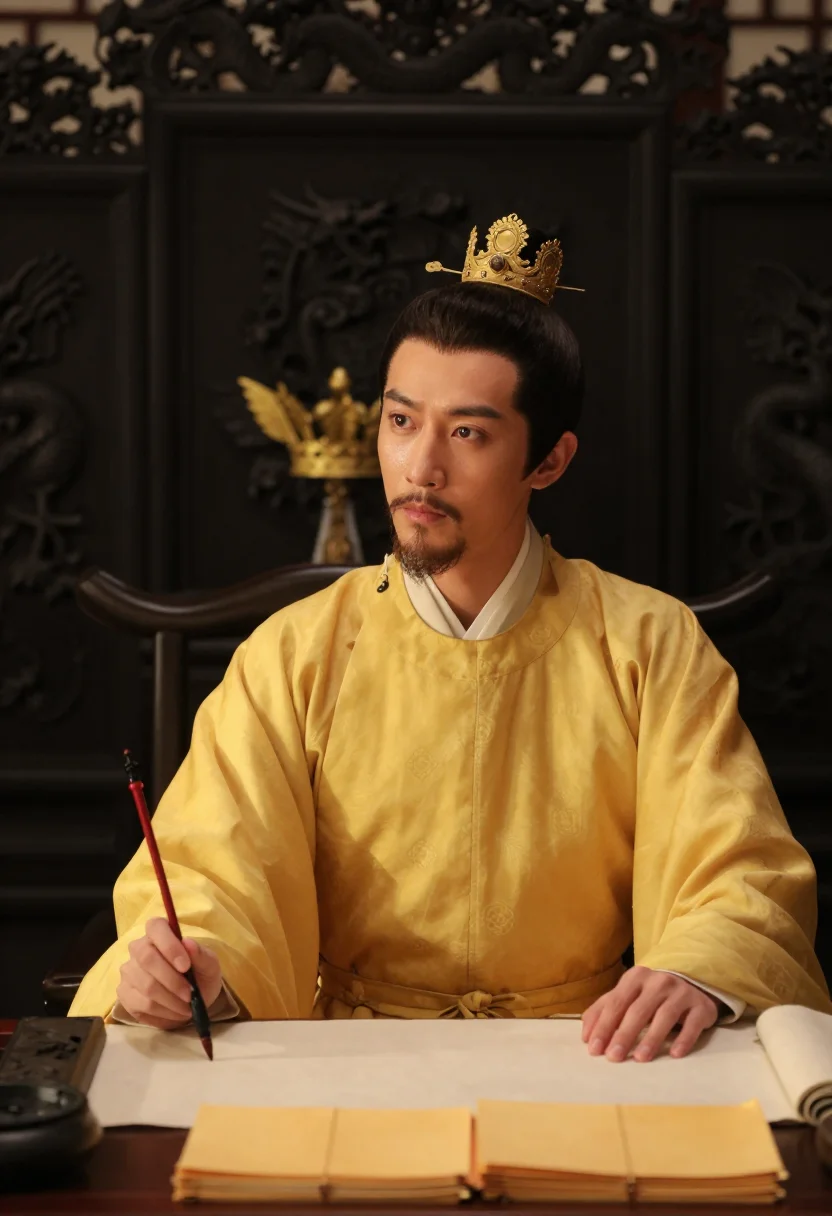 AI emperor sample — portrait of a man, half-length portrait of an East-Asian man