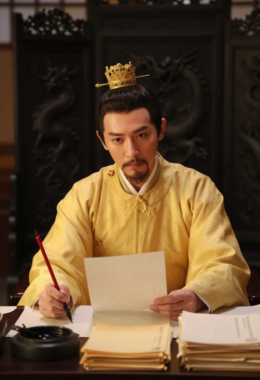 AI emperor sample — portrait of a man, half-length portrait of an East-Asian man