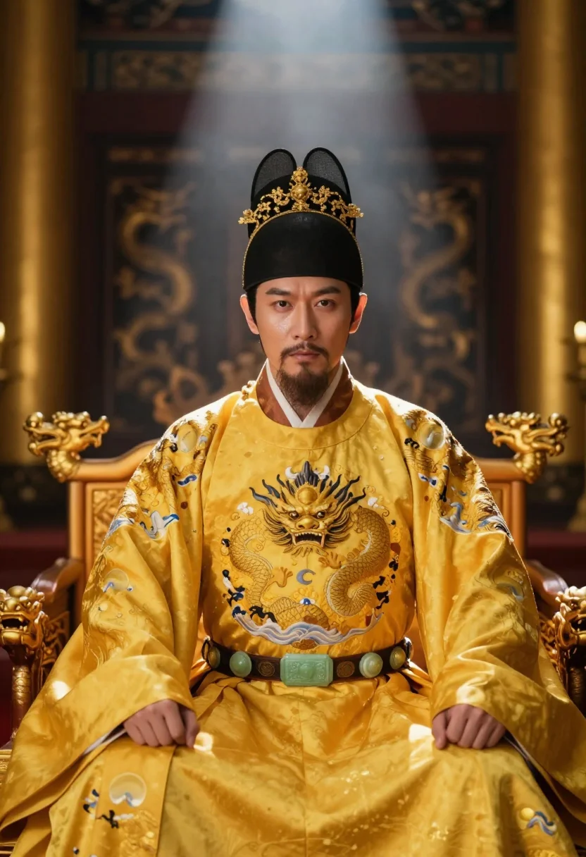 AI emperor sample — portrait of a man, half-length portrait of an East-Asian man