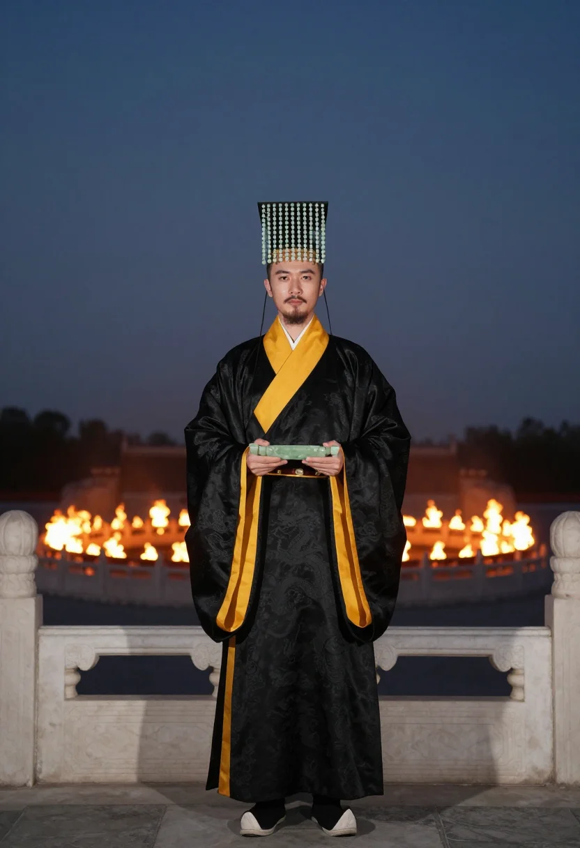 AI emperor sample — portrait of a man, full-length portrait of an East-Asian man