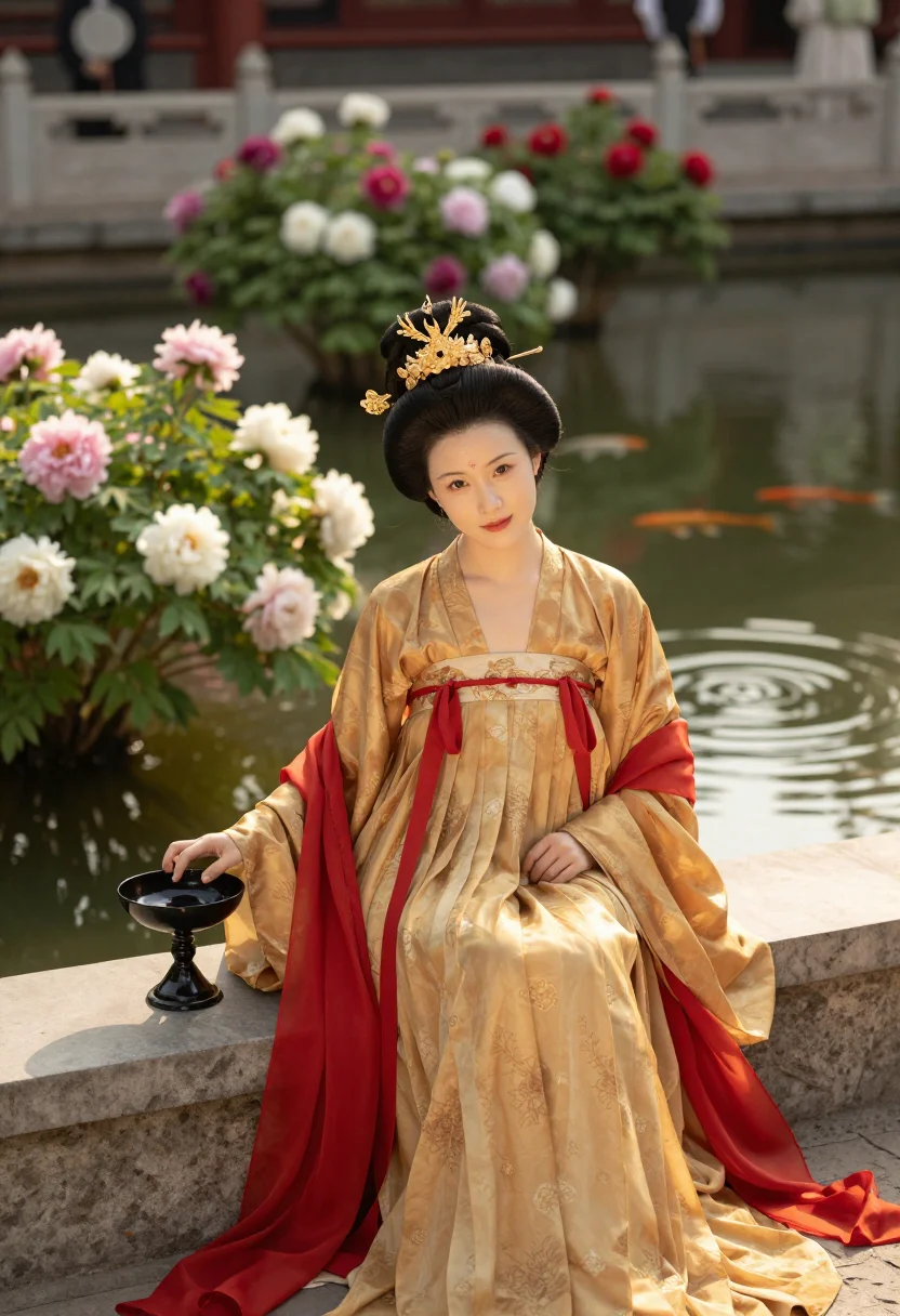 AI empress sample — portrait of a woman, three-quarter-length portrait of a Chin
