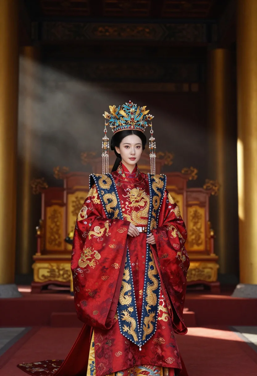 AI empress sample — portrait of a woman, three-quarter-length portrait of a Chin
