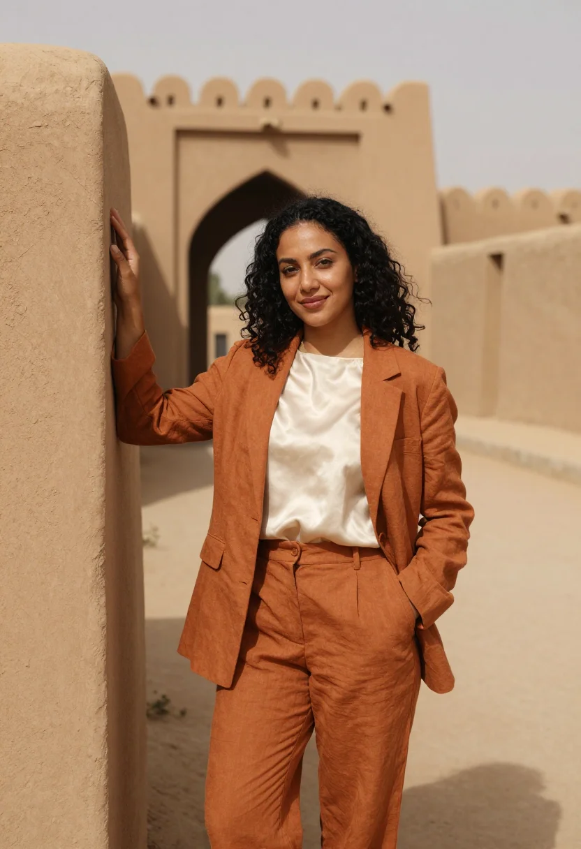 AI erbil citadel archaeologist ochre mud sample — portrait of a woman, an archaeologist in her early thirties