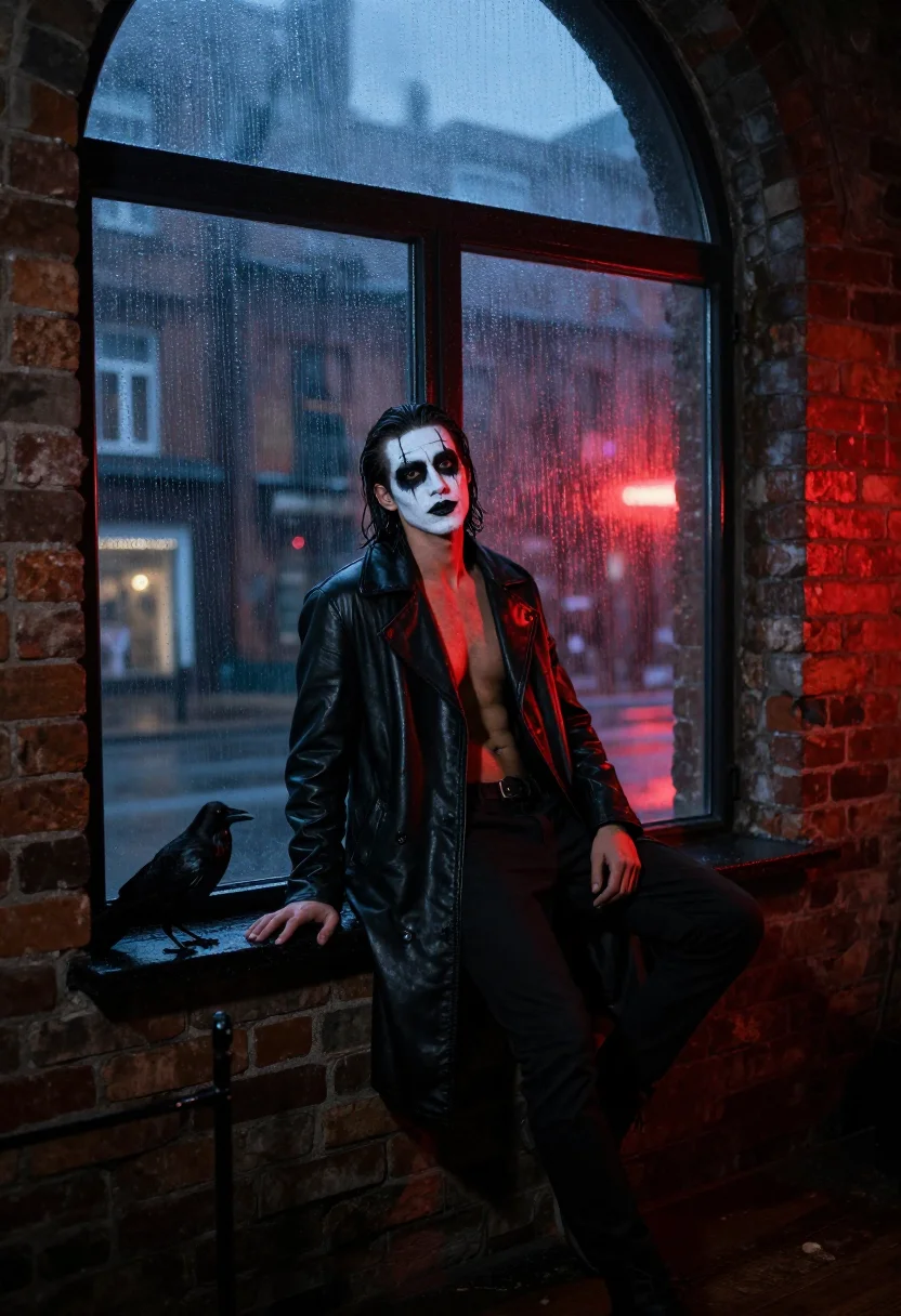 AI eric draven sample — portrait of a man, half-length portrait of a Western-Europea