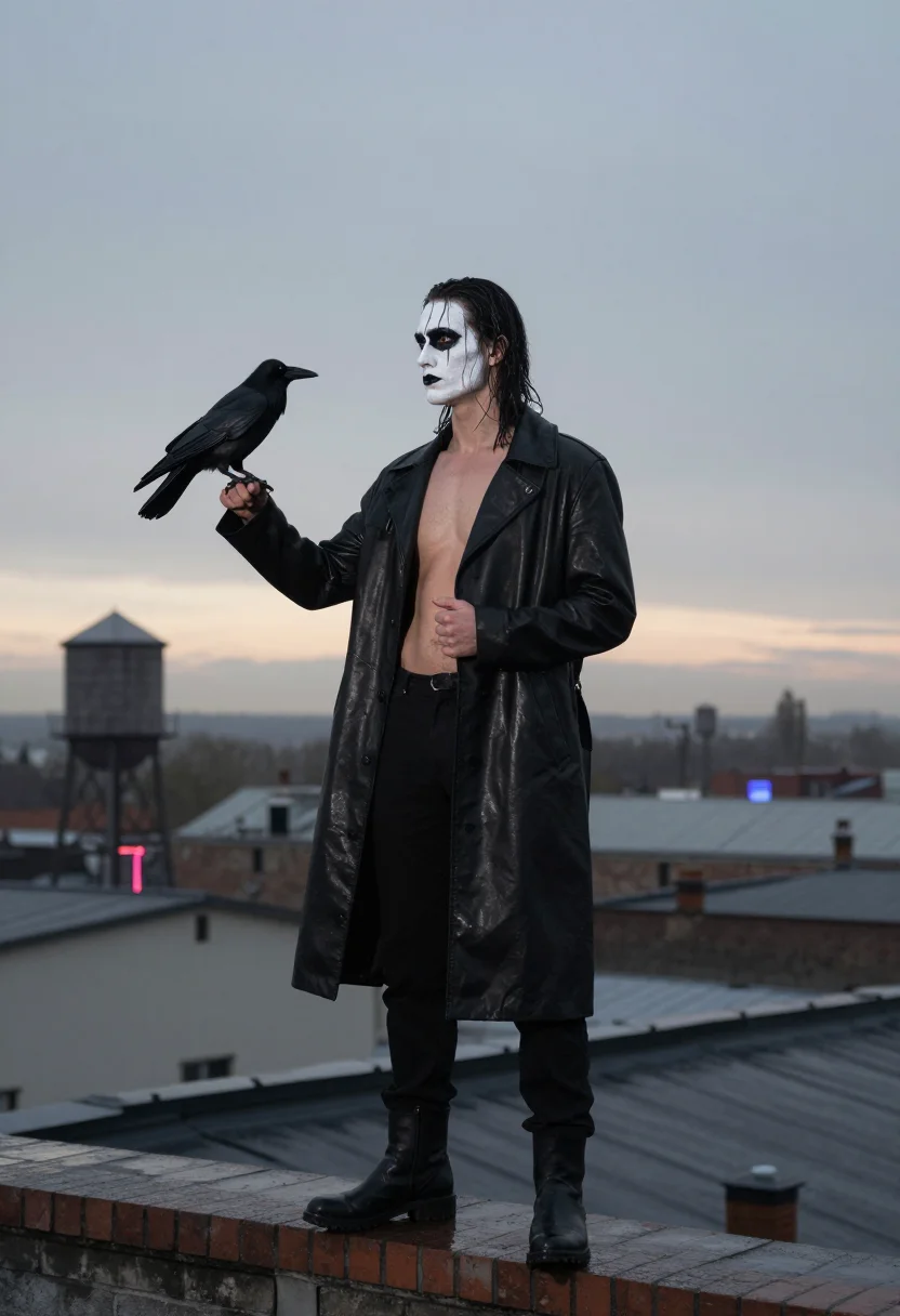 AI eric draven sample — portrait of a man, three-quarter-length portrait of a Wester