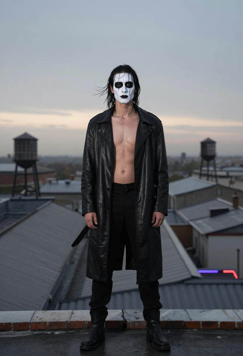 AI eric draven sample — portrait of a man, half-length portrait of a Western-Europea