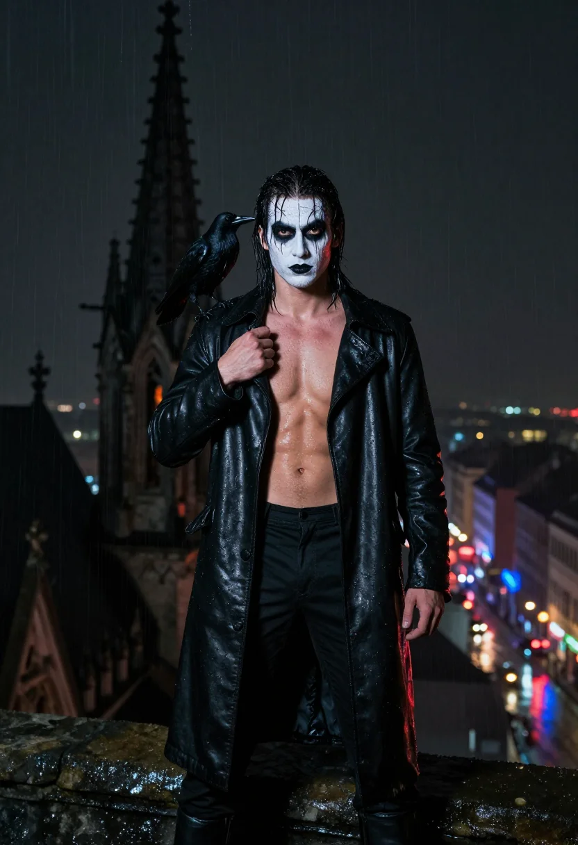 AI eric draven sample — portrait of a man, half-length portrait of a Western-Europea