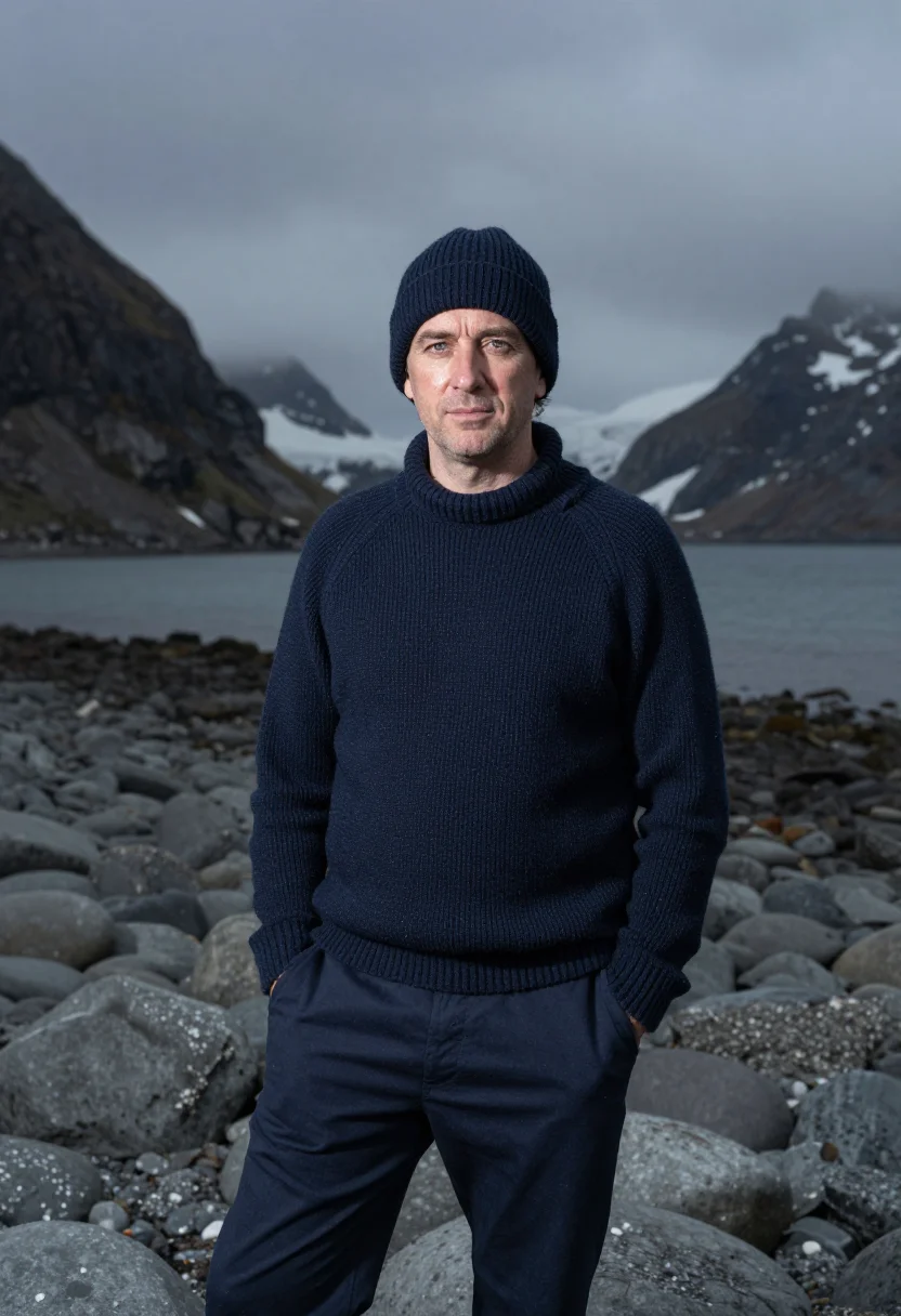 AI ernest shackleton south georgia navy sample — portrait of a man, framed half-length from the head to the h