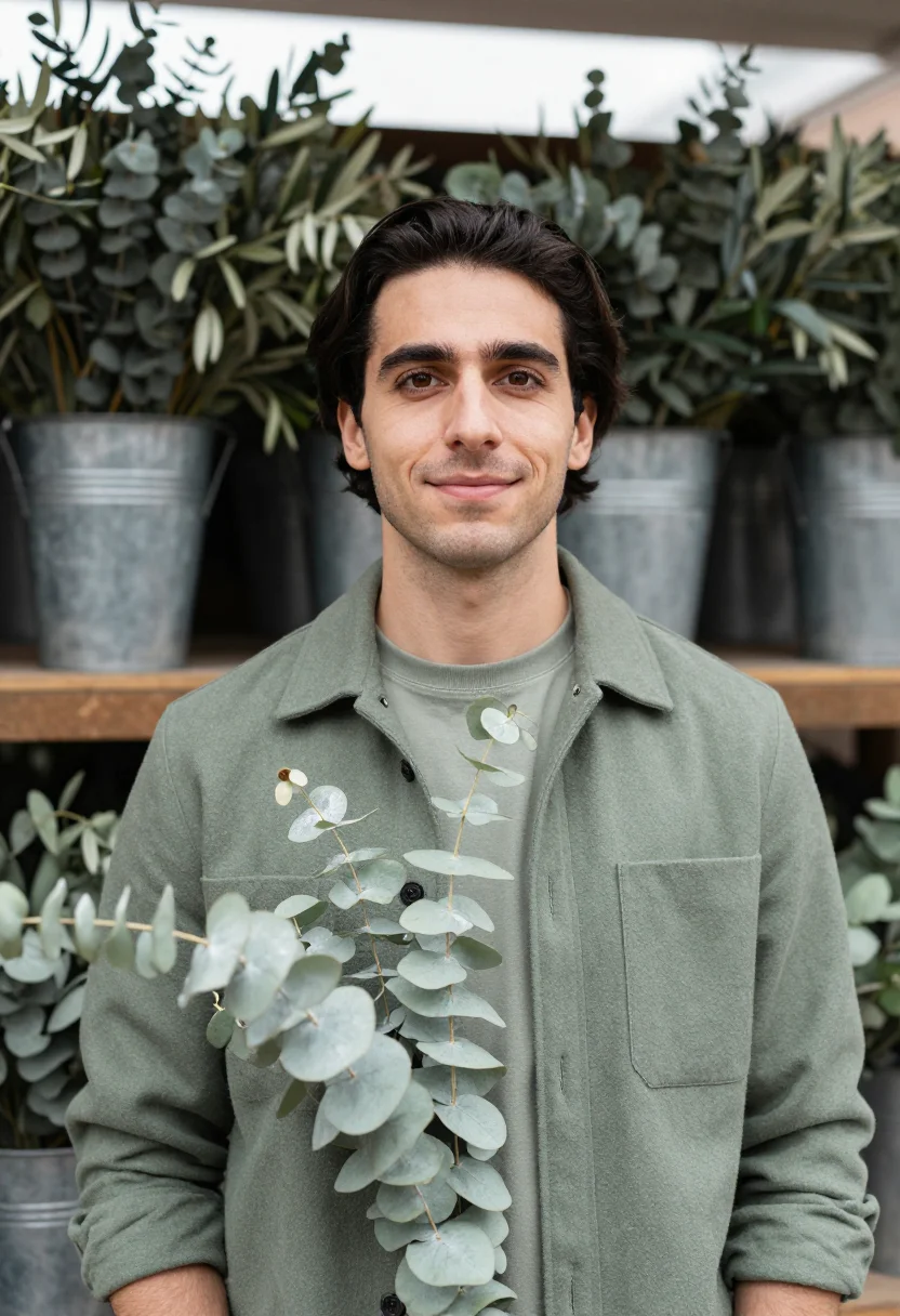 AI eucalyptus stall sage sample — portrait of a man, tight head-and-shoulders portrait of a So