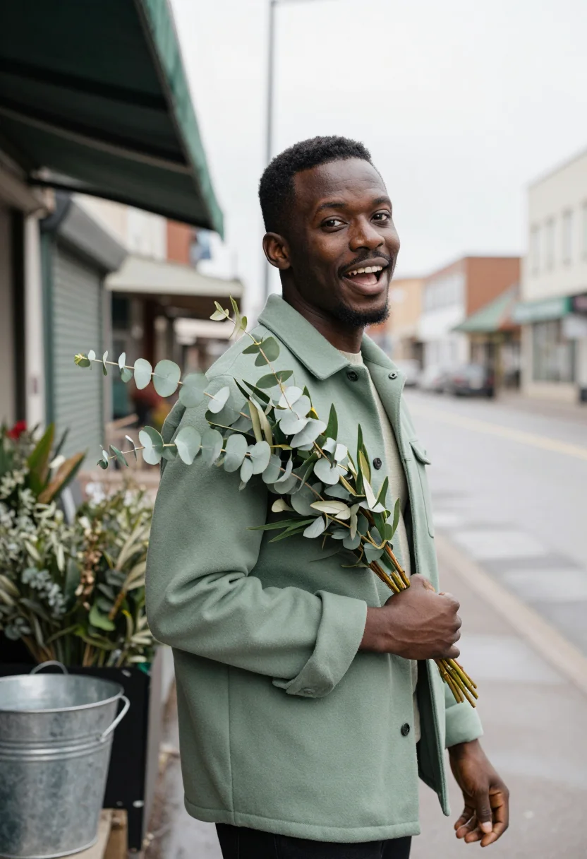 AI eucalyptus stall sage sample — portrait of a man, ribs-up portrait of a Black man in his ea