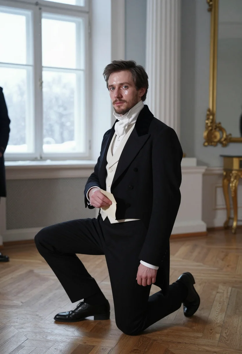 AI eugene onegin sample — portrait of a man, half-length portrait of a Russian man of