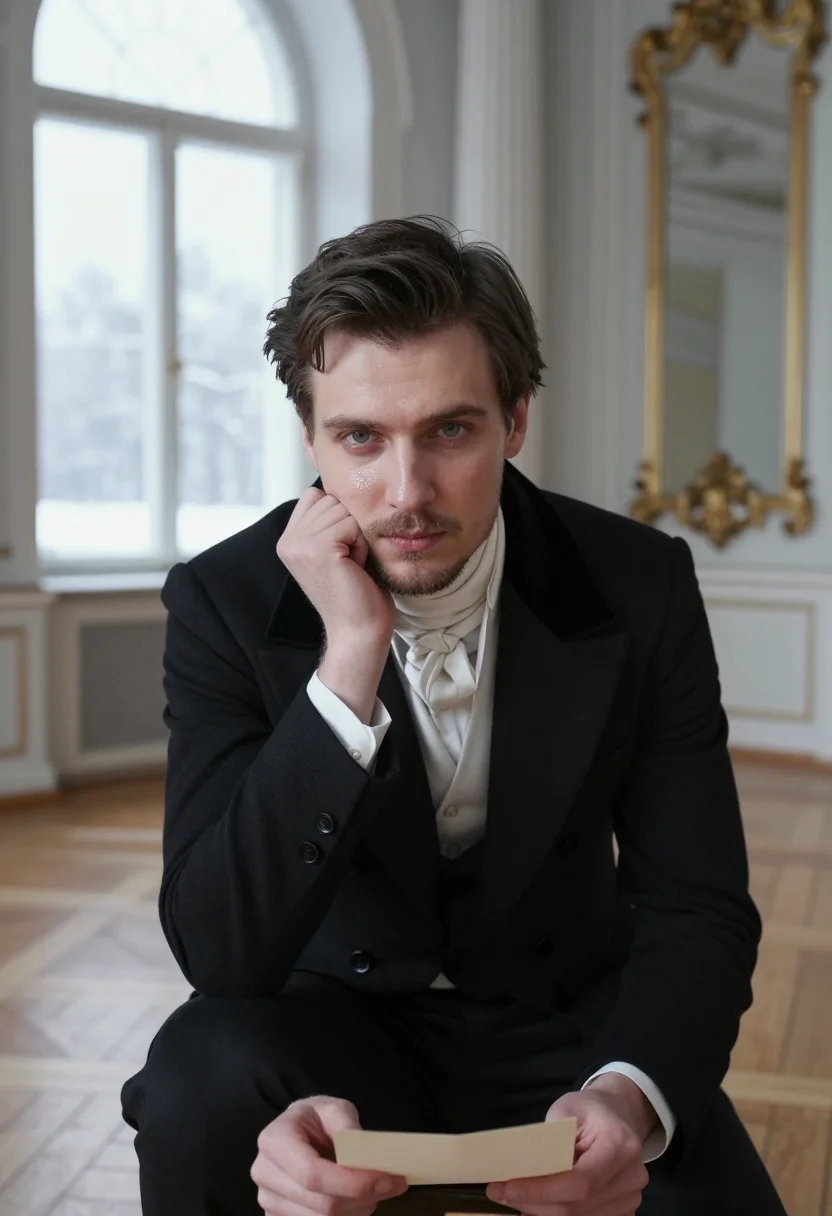 AI eugene onegin sample — portrait of a man, close head-and-shoulders portrait of a Ru