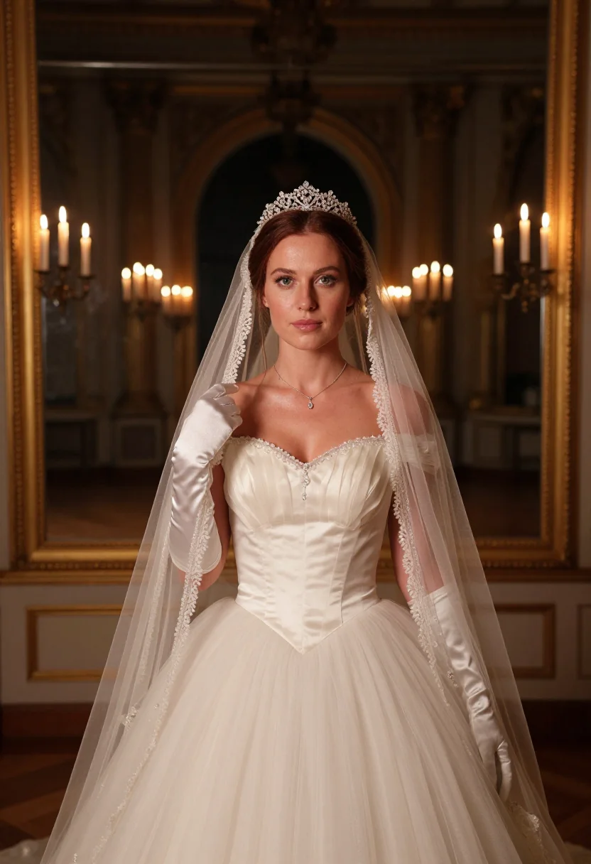 AI fairytale bride sample — portrait of a woman, chest-up portrait of a Western-European
