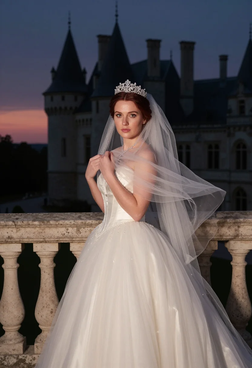 AI fairytale bride sample — portrait of a woman, half-length portrait of a Western-Europ