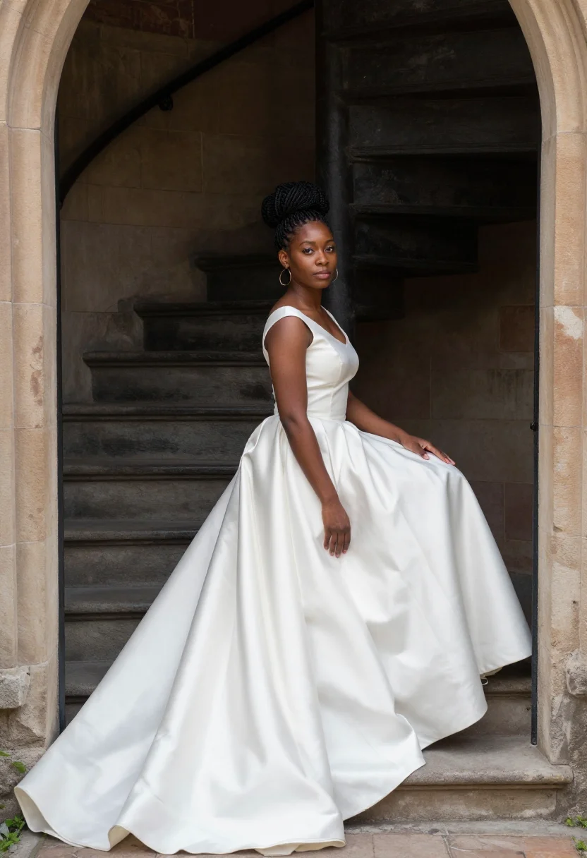 AI fairytale castle sample — portrait of a woman, three-quarter-length portrait of a Blac