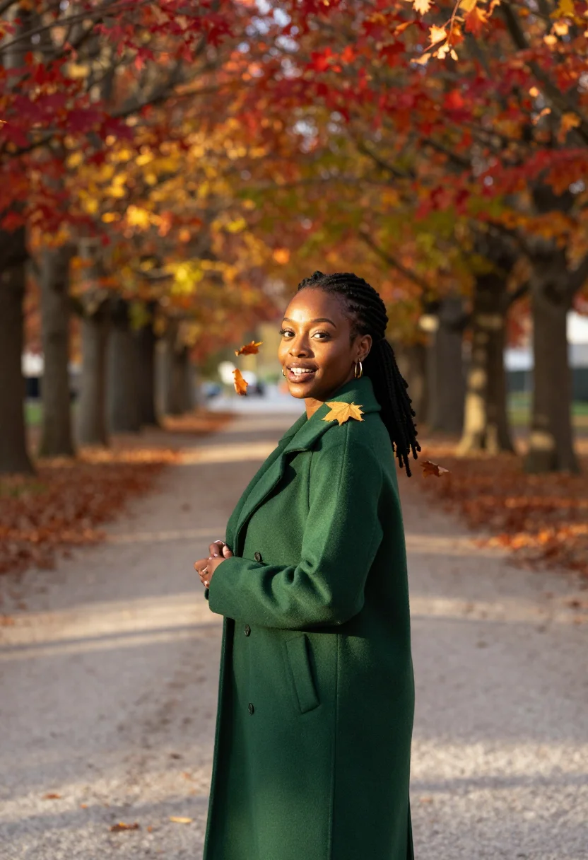 AI fall sample — portrait of a woman, half-length portrait of a Black woman w