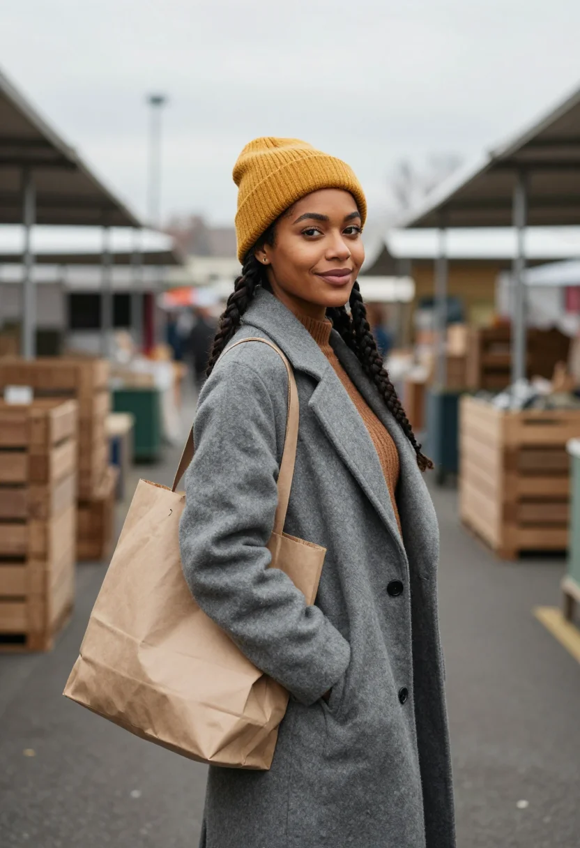 AI farmers market october mustard sample — portrait of a woman, half-length portrait of a woman in her