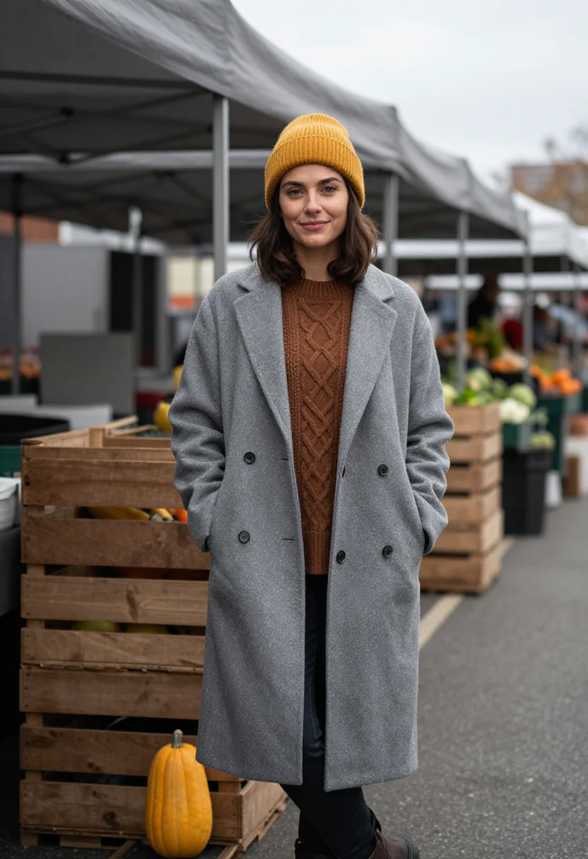 AI farmers market october mustard sample — portrait of a woman, full-length portrait of a woman in her
