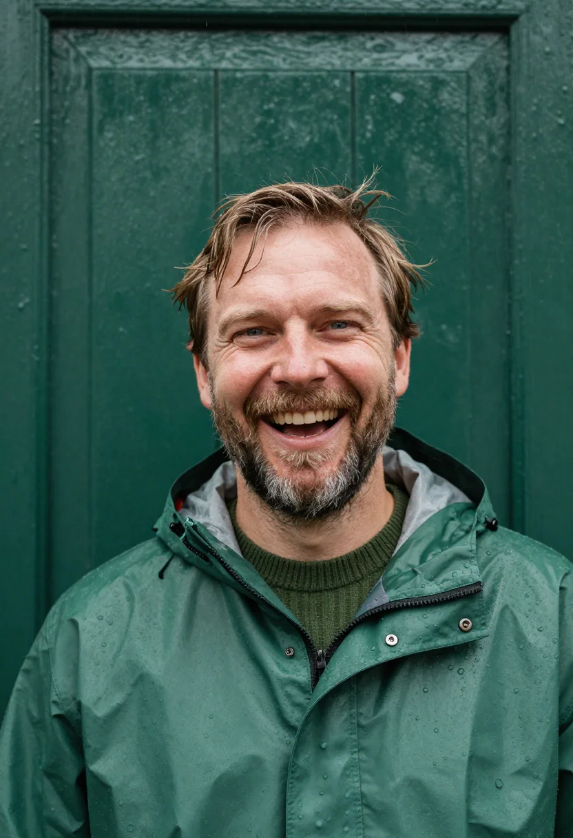 AI faroe turf green sample — portrait of a man, framed as a tight headshot from the crown