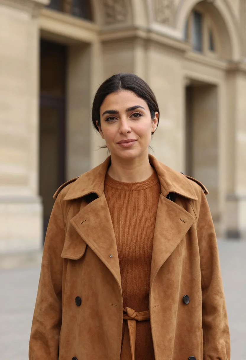 AI fashion week buyer tobacco sample — portrait of a woman, head-and-shoulders portrait of a Morocc