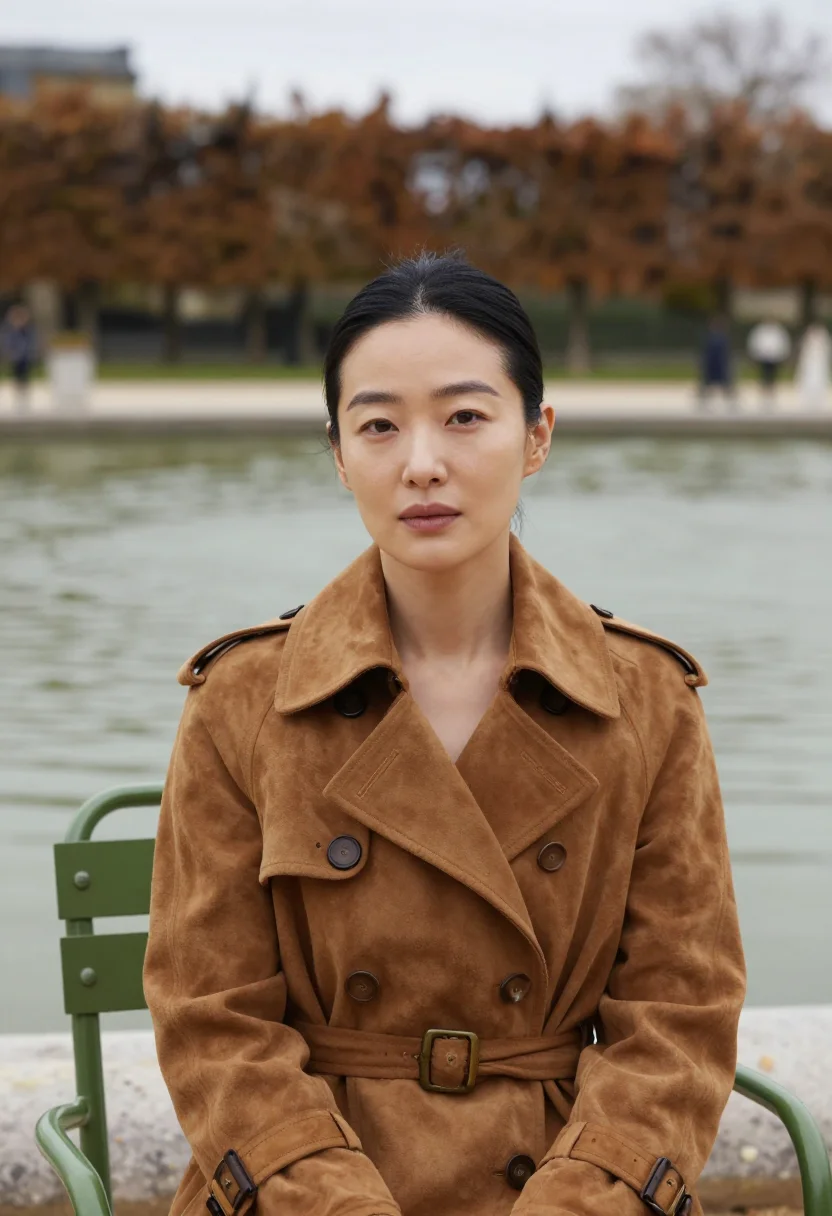 AI fashion week buyer tobacco sample — portrait of a woman, head-and-shoulders portrait of a Korean