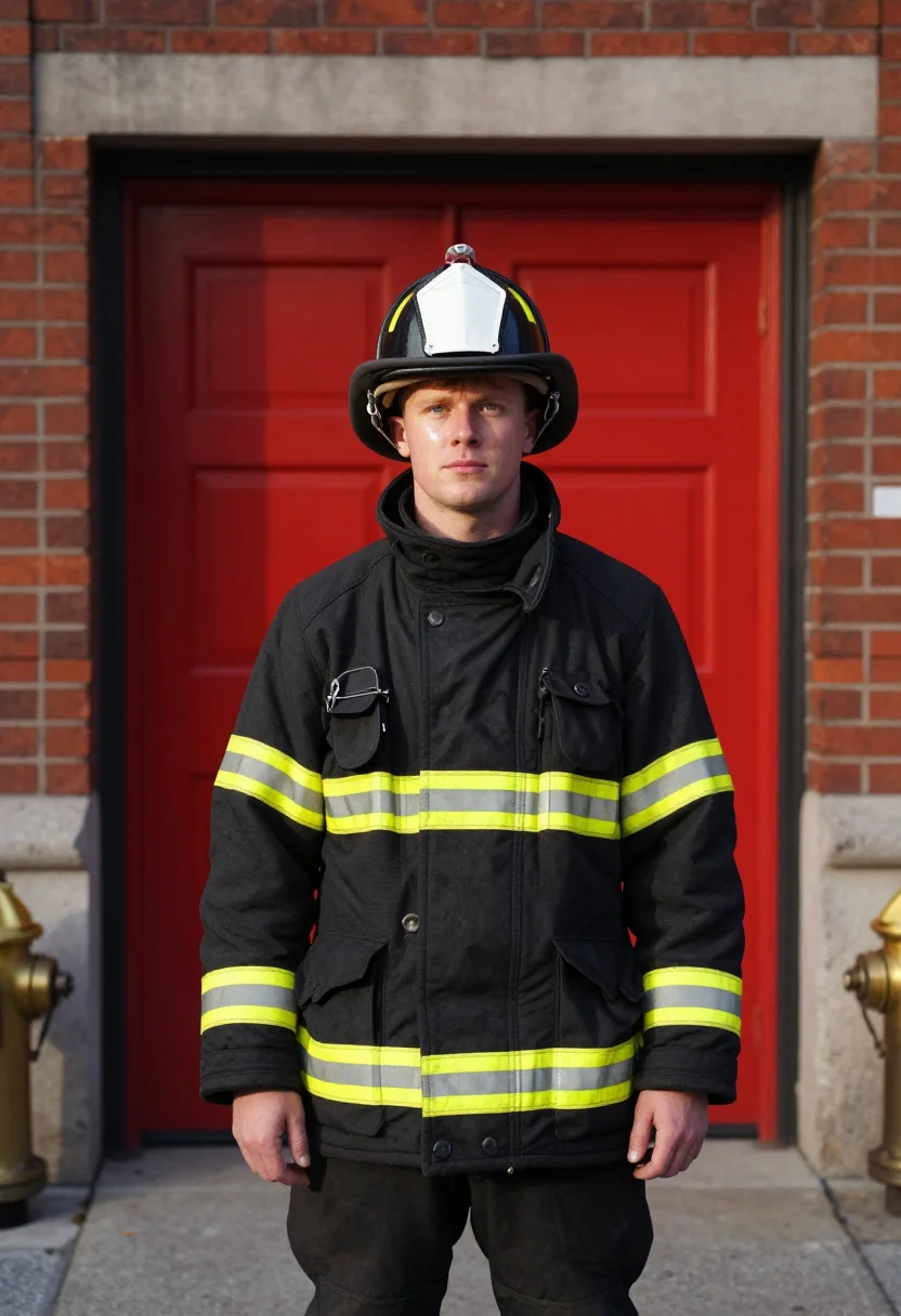 AI fdny firehouse sample — portrait of a man, three-quarter-length portrait of an Irish