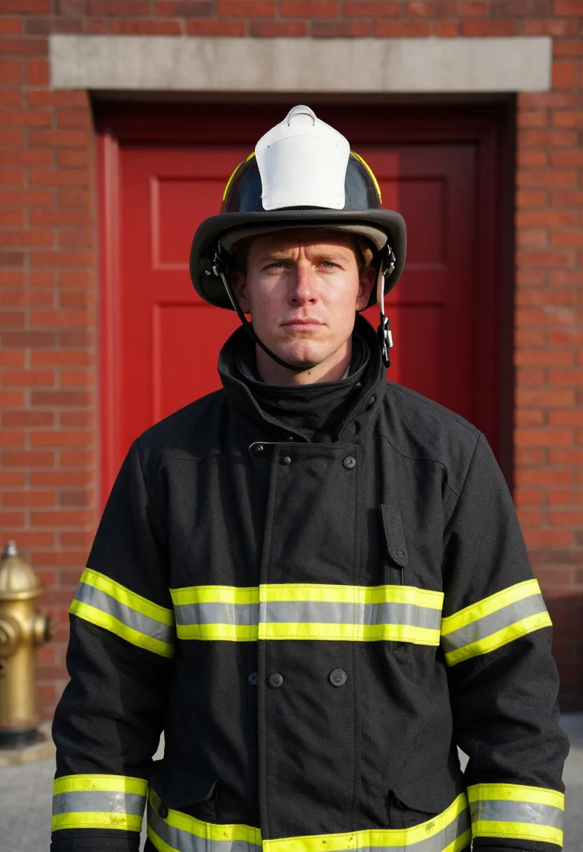 AI fdny firehouse sample — portrait of a man, chest-up portrait of an Irish-American ma