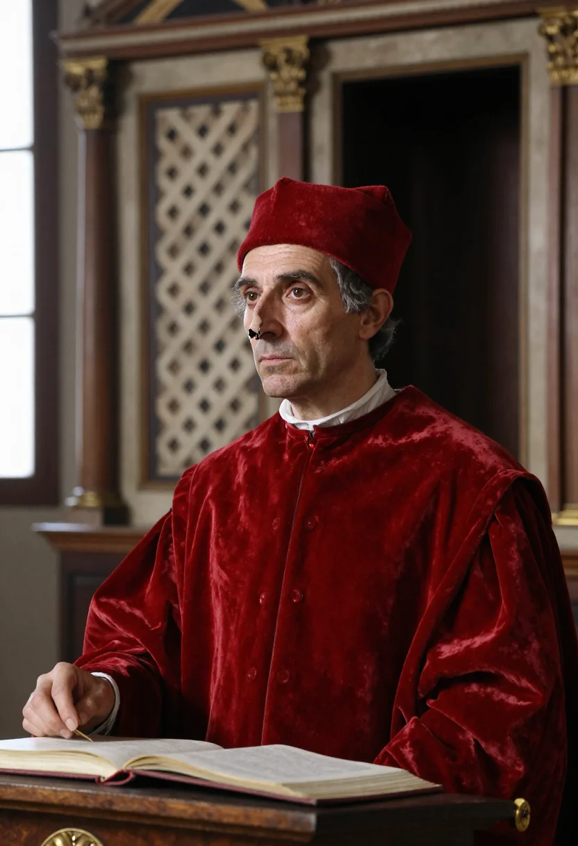 AI federico da montefeltro sample — portrait of a man, chest-up portrait of a Northern-Italian m
