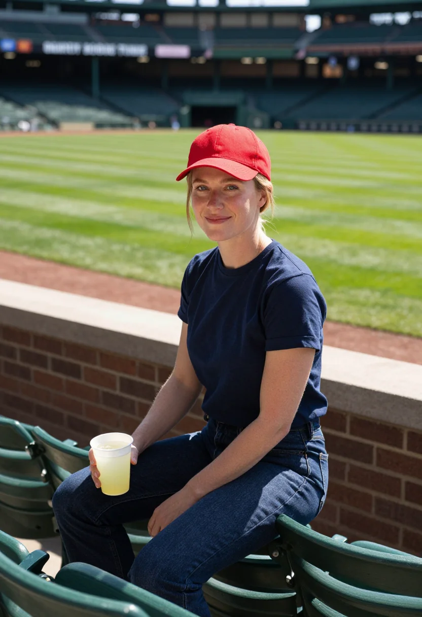 AI fenway park green monster boston sample — portrait of a woman, a New England-born woman in her early f