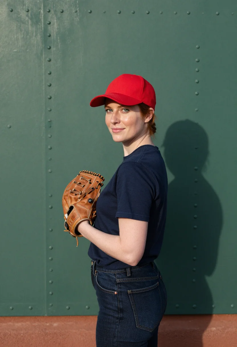 AI fenway park green monster boston sample — portrait of a woman, a Scottish-American woman in her early
