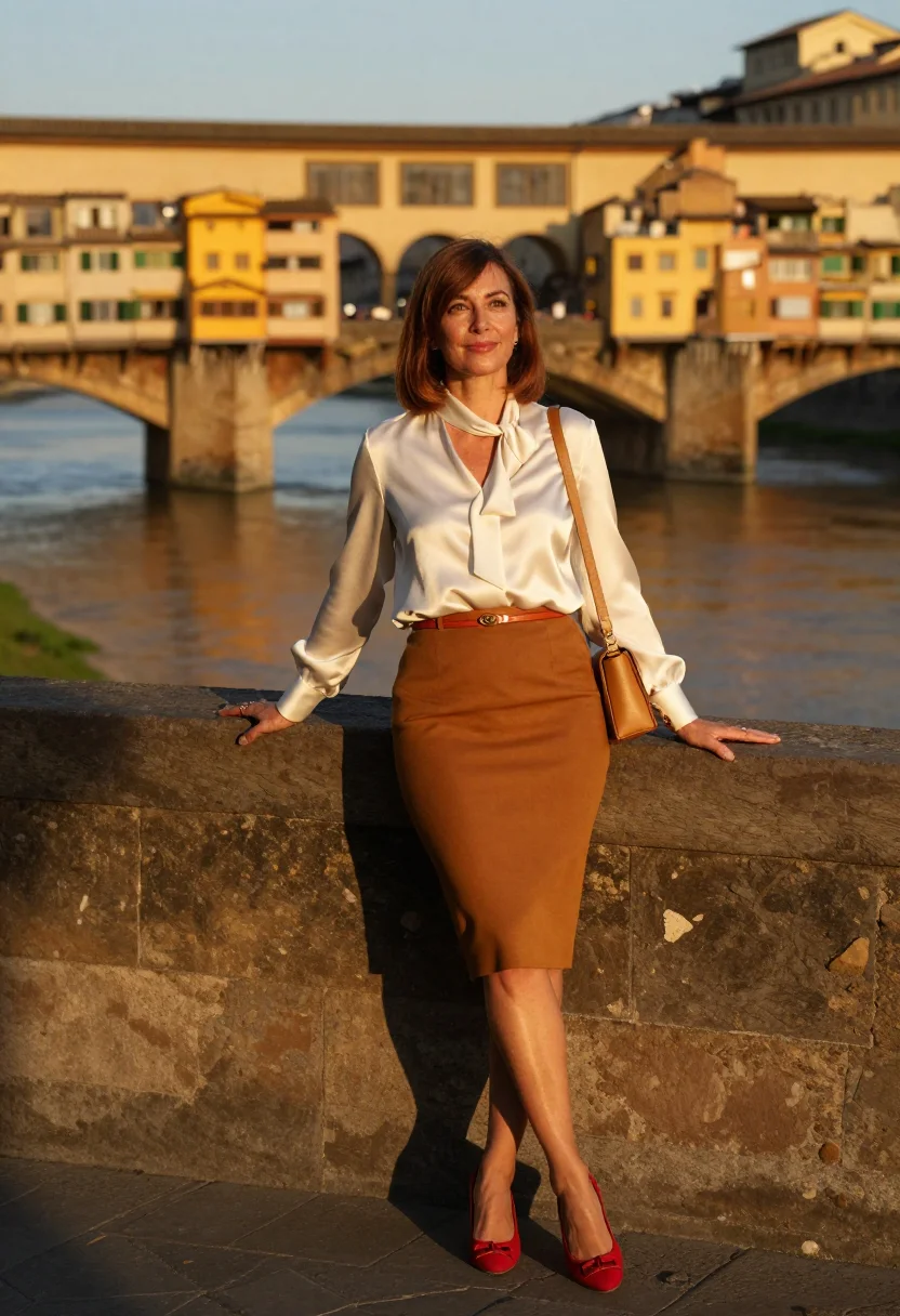AI ferragamo sample — portrait of a woman, low full-length portrait of a Milanese