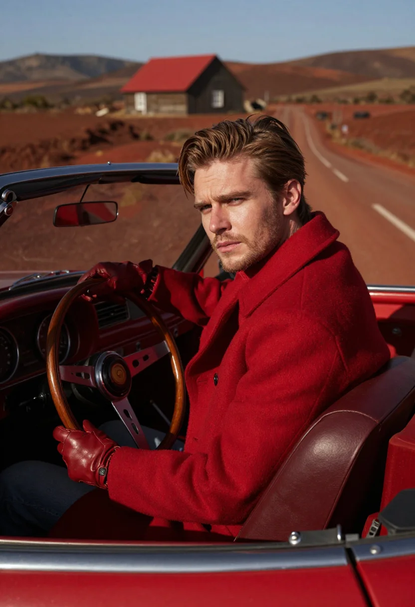 AI ferrari red sample — portrait of a man, a man in his late thirties with fair skin
