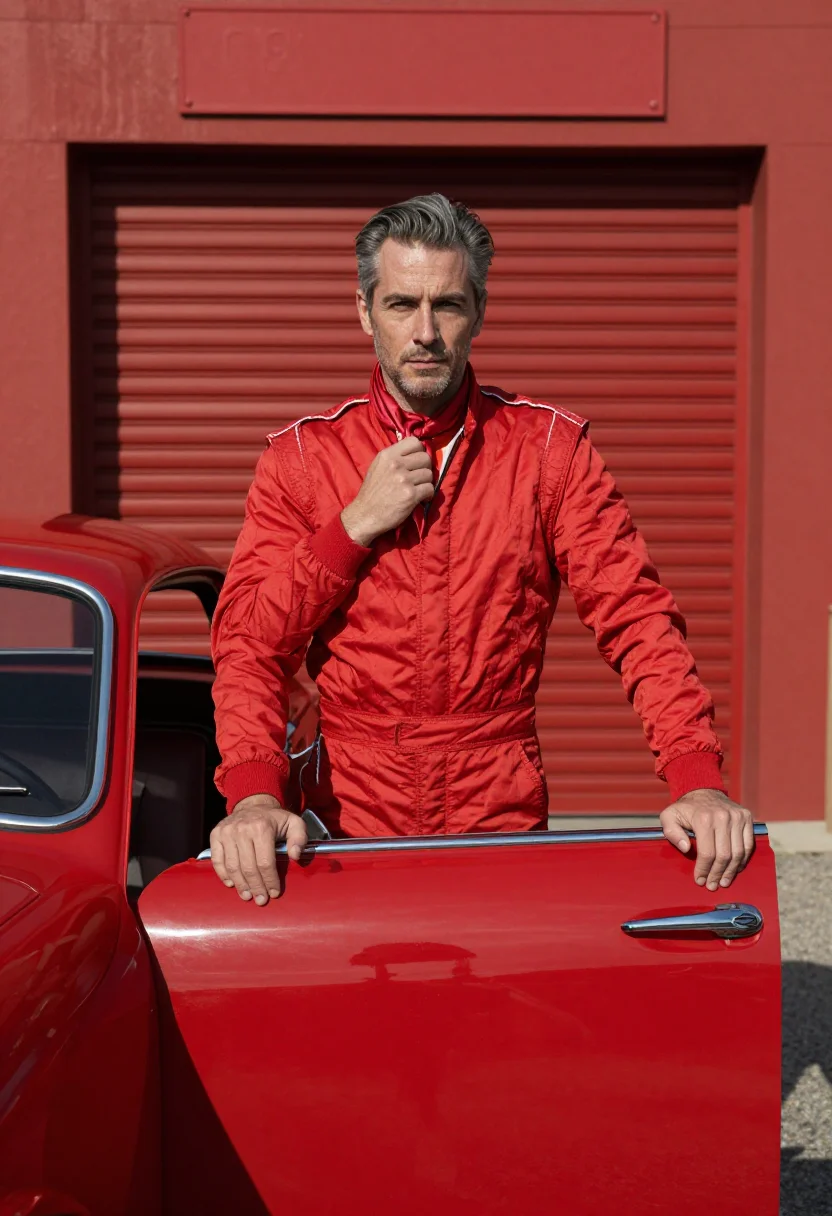AI ferrari red sample — portrait of a man, a man in his early forties with fair skin