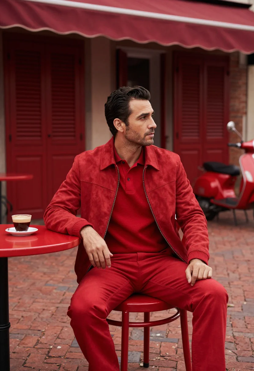 AI ferrari red sample — portrait of a man, a man in his forties with olive skin, dar