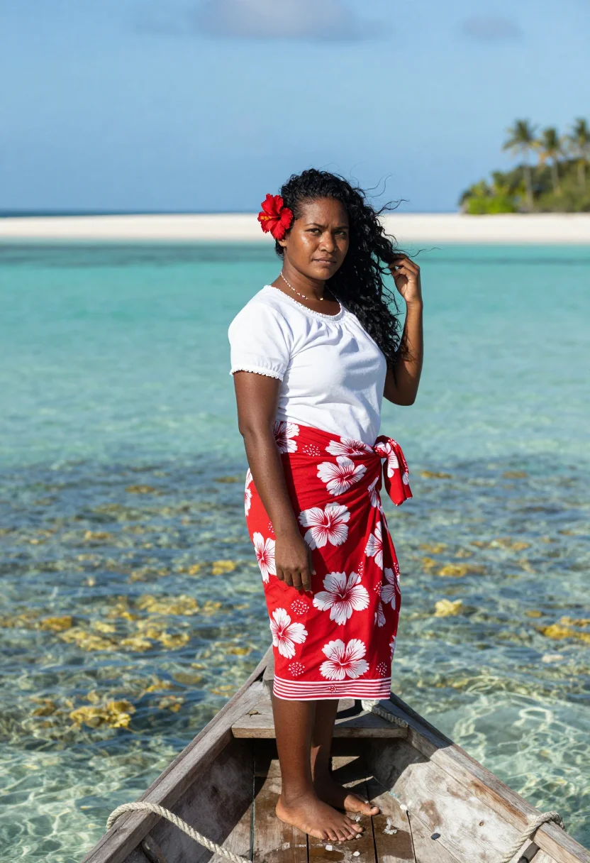 AI fiji sample — portrait of a woman, three-quarter-length portrait of a Fiji