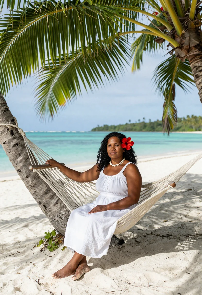 AI fiji sample — portrait of a woman, three-quarter-length portrait of a Fiji