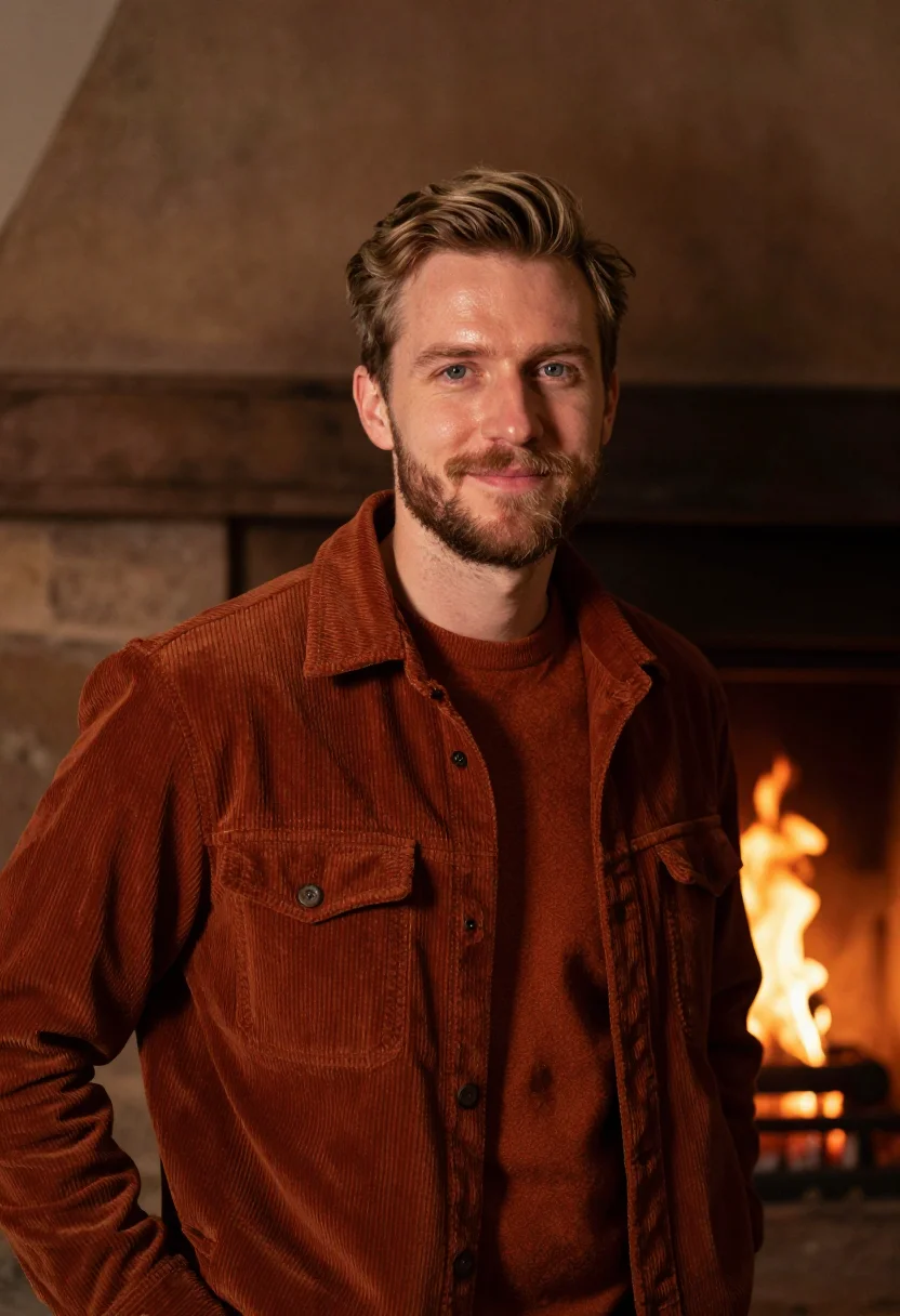 Example portrait from the AI Fireside Rust — Free Preview, Train Once