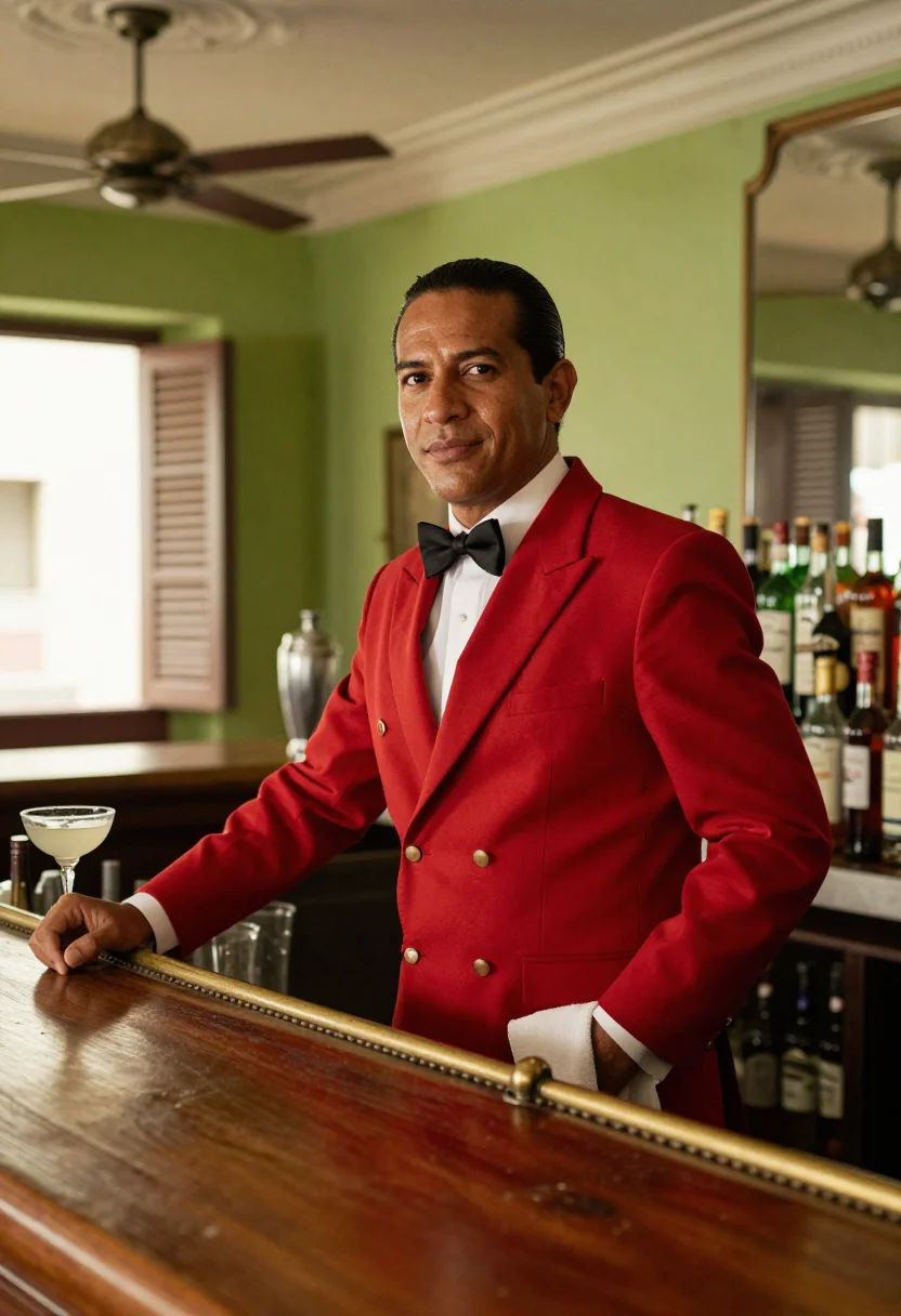 AI floridita cantinero sample — portrait of a man, half-length portrait of a Cuban man in hi