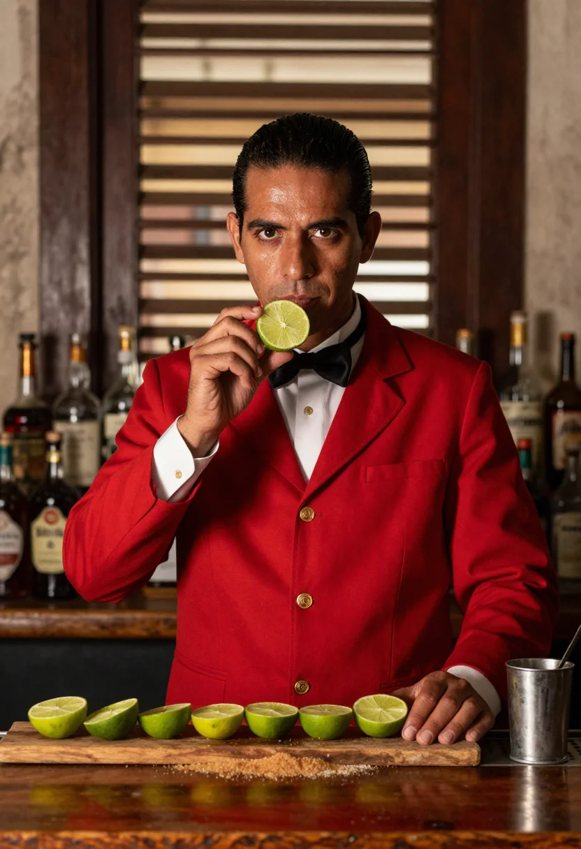 AI floridita cantinero sample — portrait of a man, half-length portrait of a Cuban man in hi