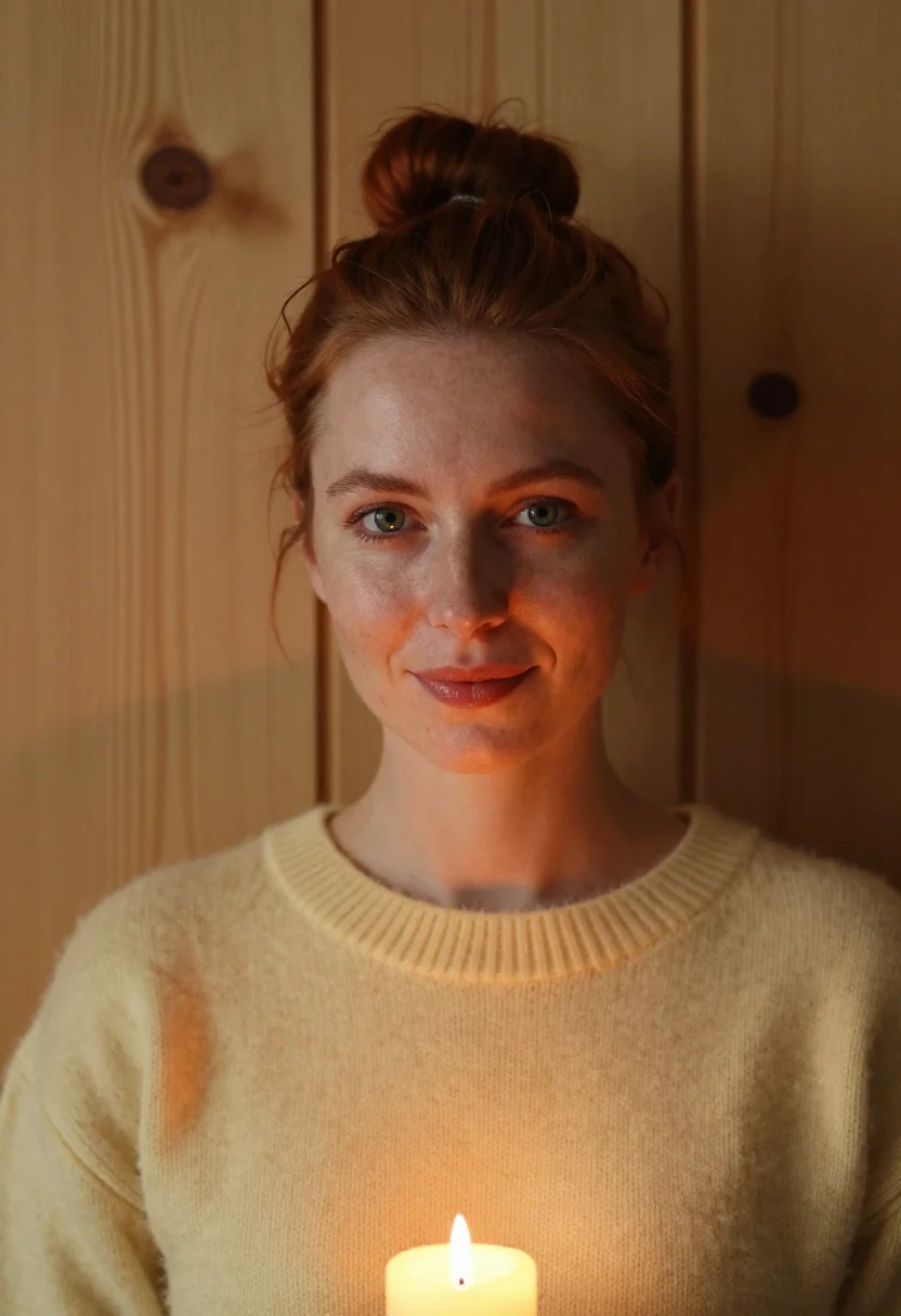 AI fondue night butter sample — portrait of a woman, framed head and shoulders, tighter, the