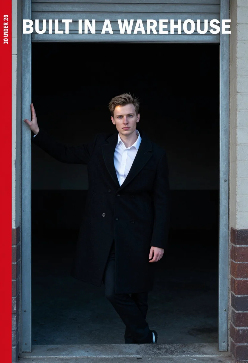 AI forbes 30 under 30 sample — three-quarter-length portrait of a man in his late twenties