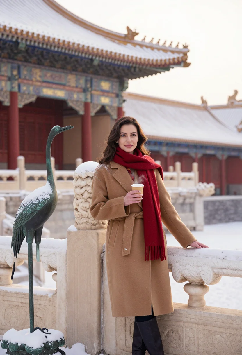 AI forbidden city snow sample — portrait of a woman, three-quarter-length portrait of a Sout