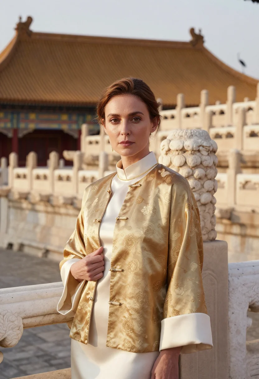 AI forbidden city sample — portrait of a woman, close chest-up portrait of a Western-Eu