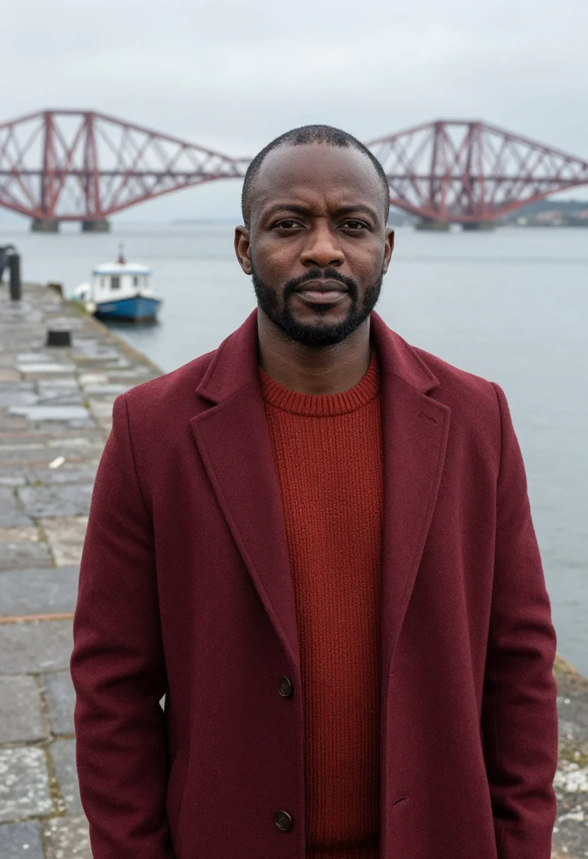 AI forth bridge engineer red oxide sample — portrait of a man, a structural engineer in his forties of N