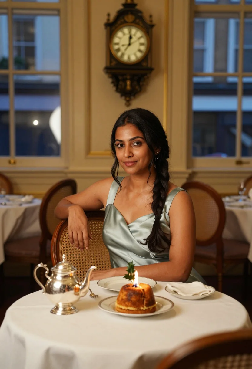 AI fortnum mason noel sample — portrait of a woman, three-quarter-length portrait of an Ang