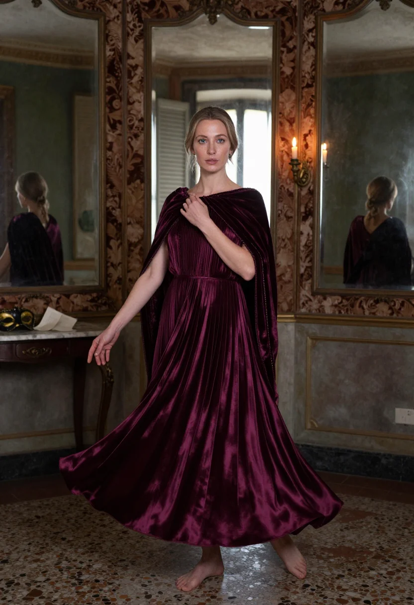AI fortuny delphos sample — portrait of a woman, full-length portrait of a Western-Europ