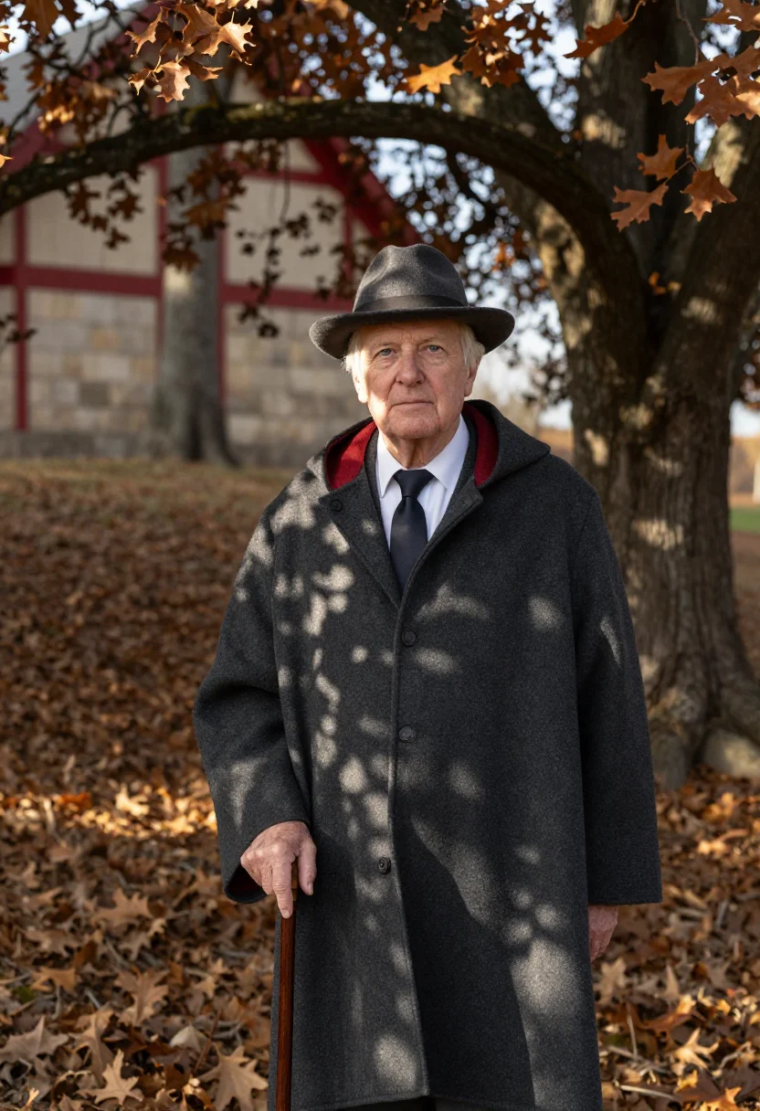AI frank lloyd wright taliesin cherokee red oak sample — portrait of a man, framed half-length, cropped at the hips,