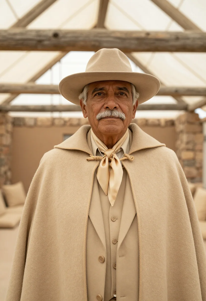 AI frank lloyd wright taliesin west january sand sample — portrait of a man, framed tight, head and shoulders, the bod