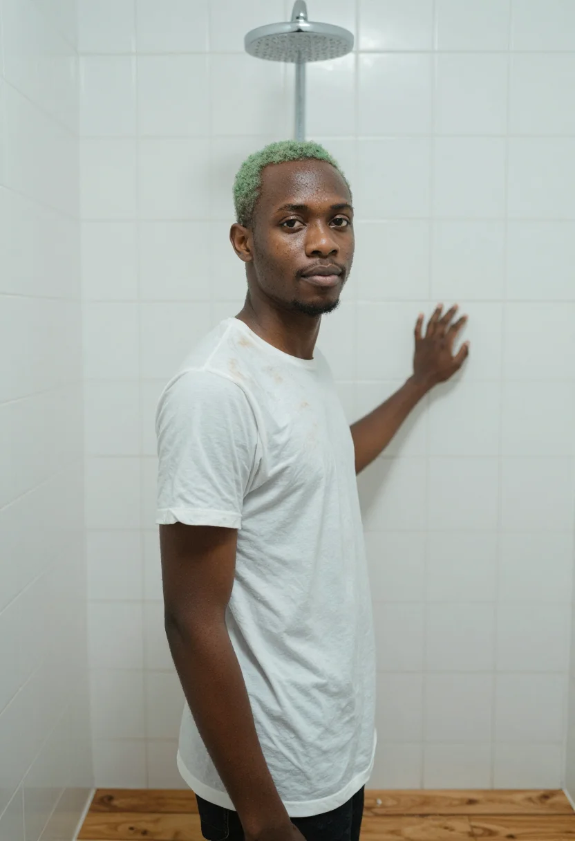 AI frank ocean blonde sample — portrait of a man, half-length portrait of a Black man with
